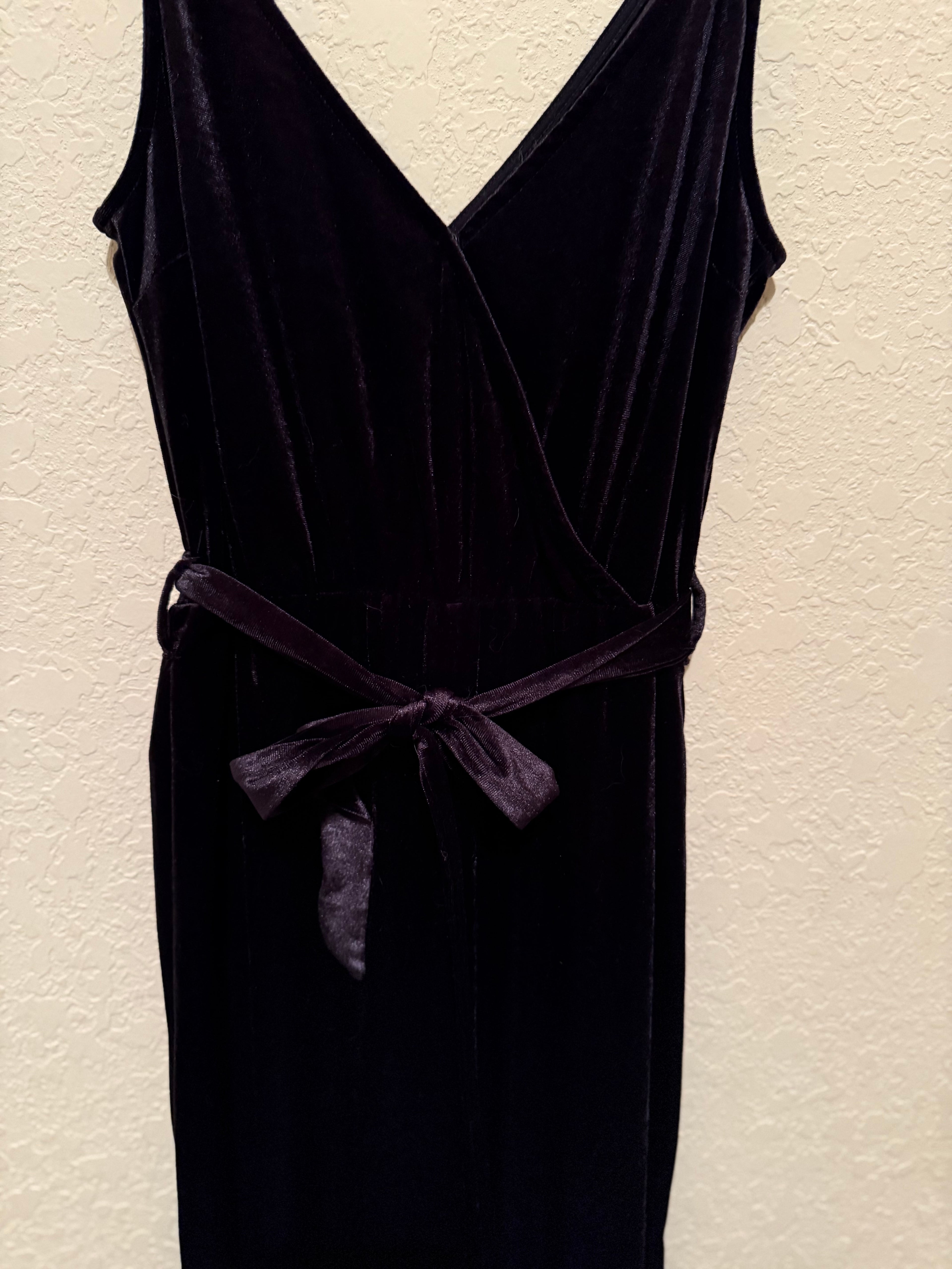 black velour jumpsuit