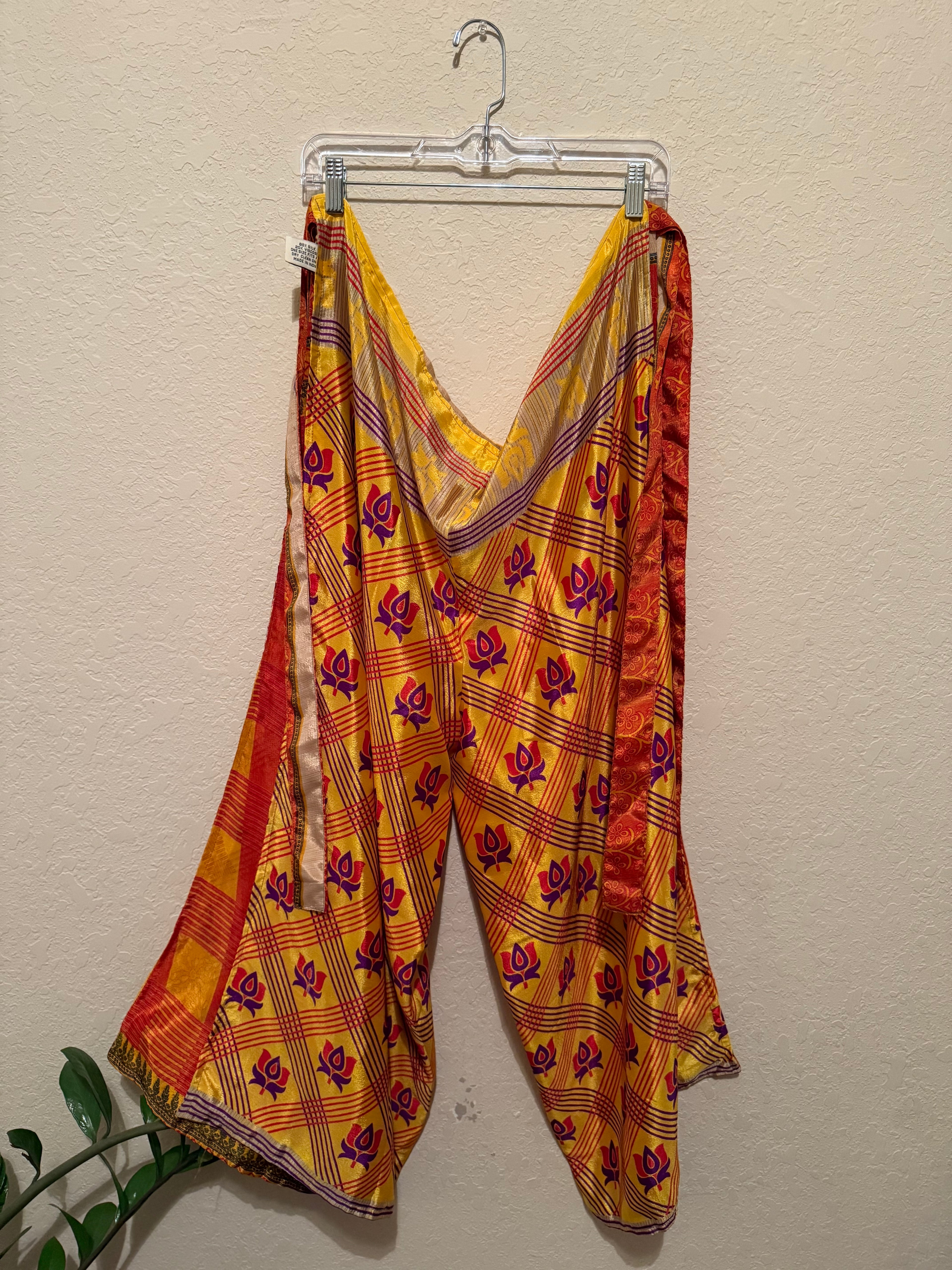 o/s reversible silk tie pants