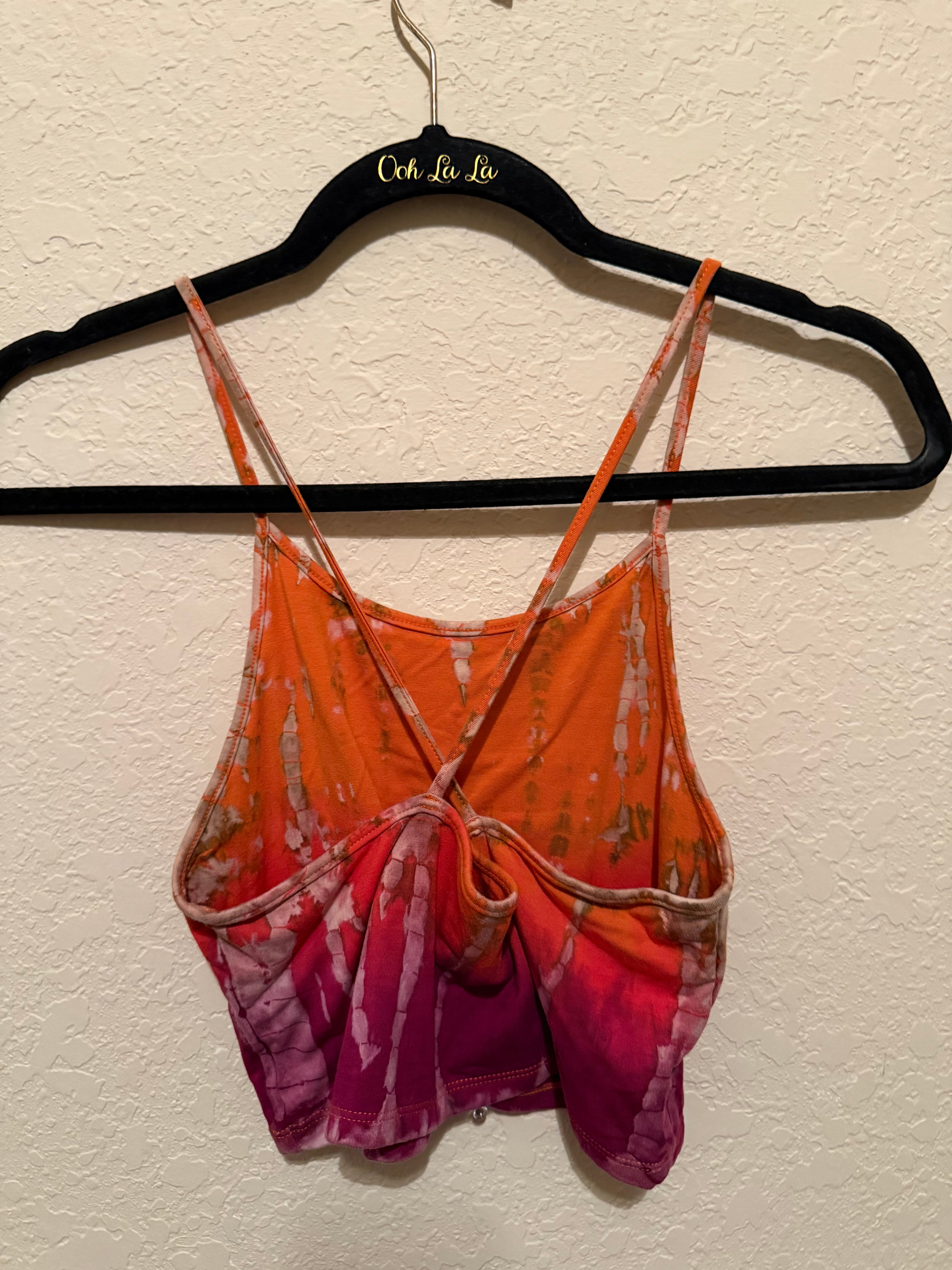 m sunset tie dye crop tank
