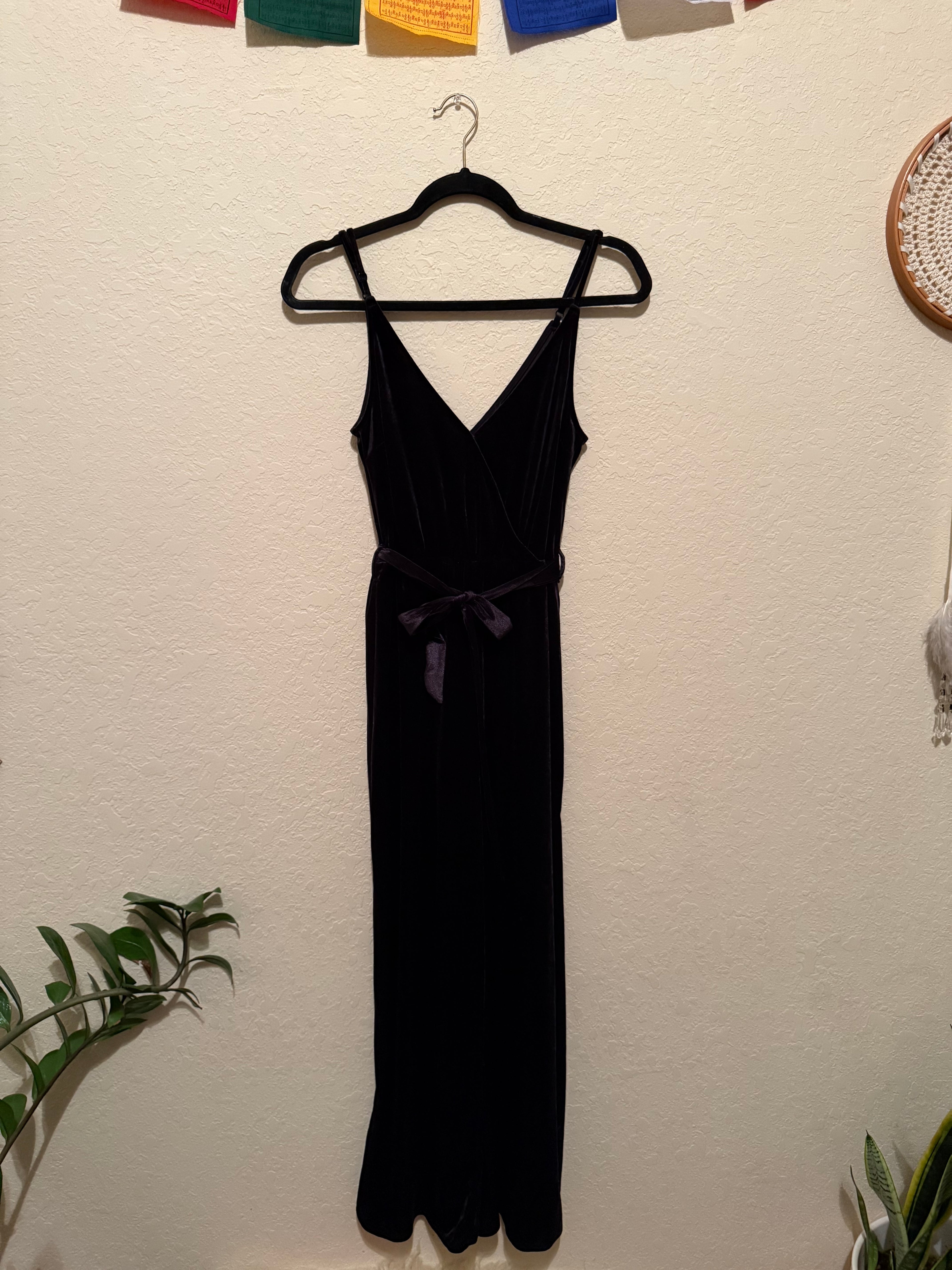 black velour jumpsuit