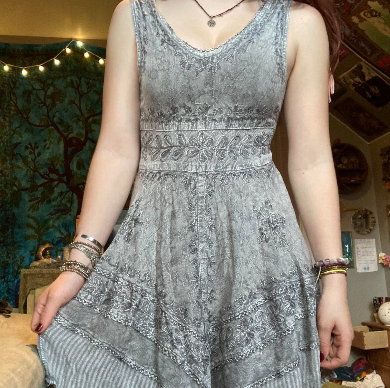 s/m stunning gray/silver dress