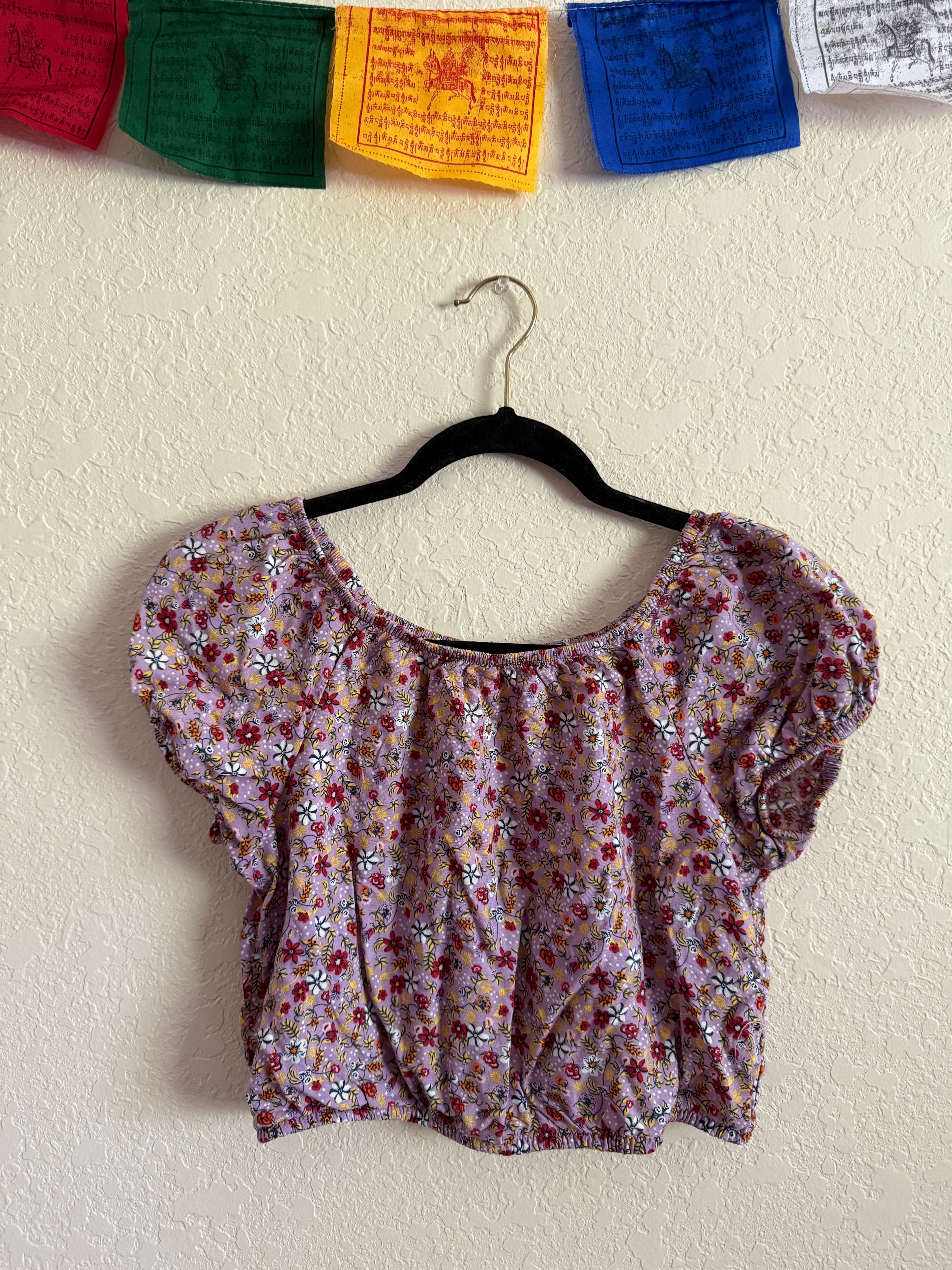 small floral relaxed cap sleeve