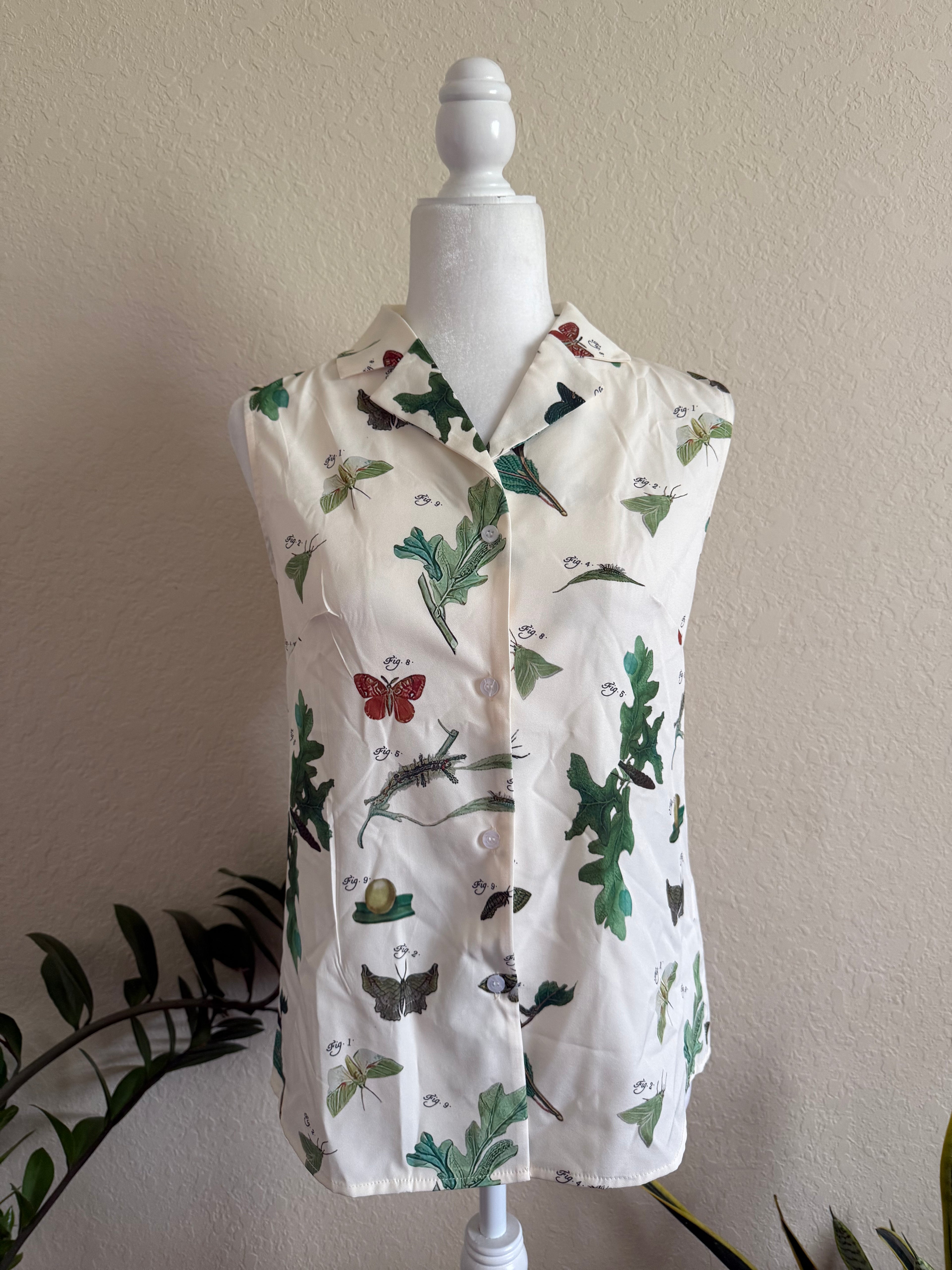 s entomology button down blouse