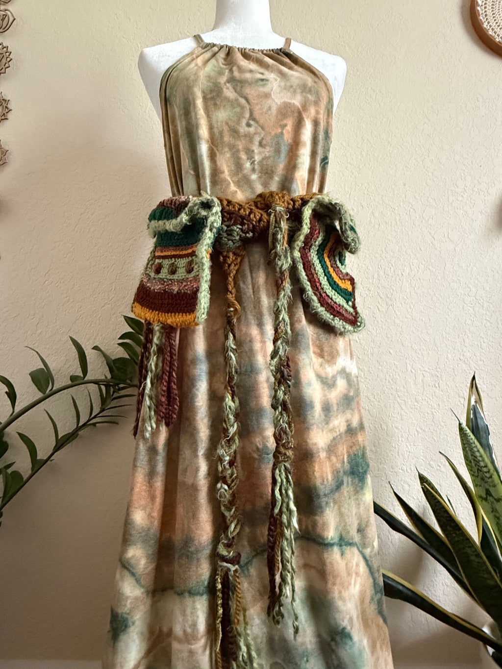 earthy crochet festival belt