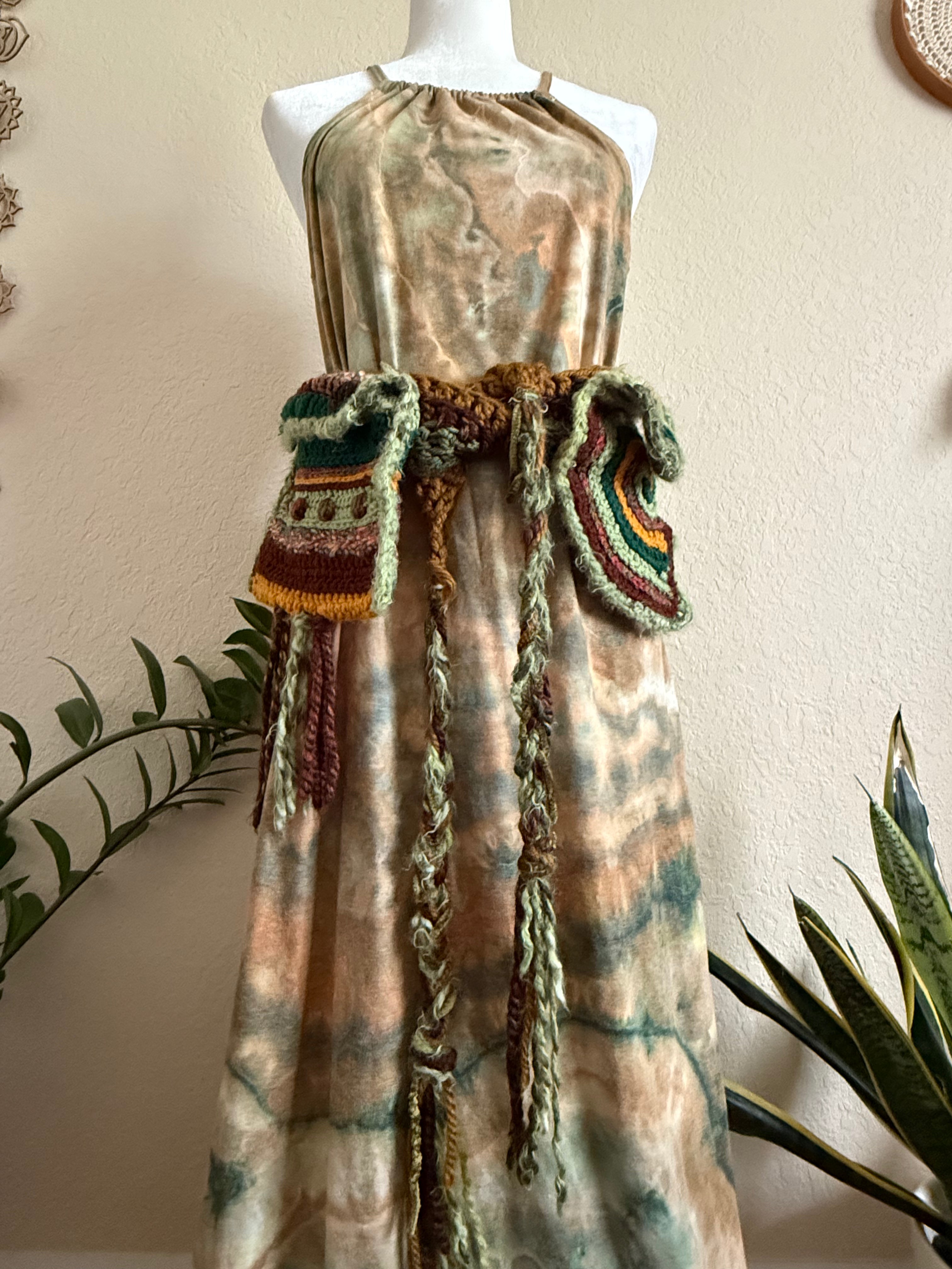 earthy crochet festival belt