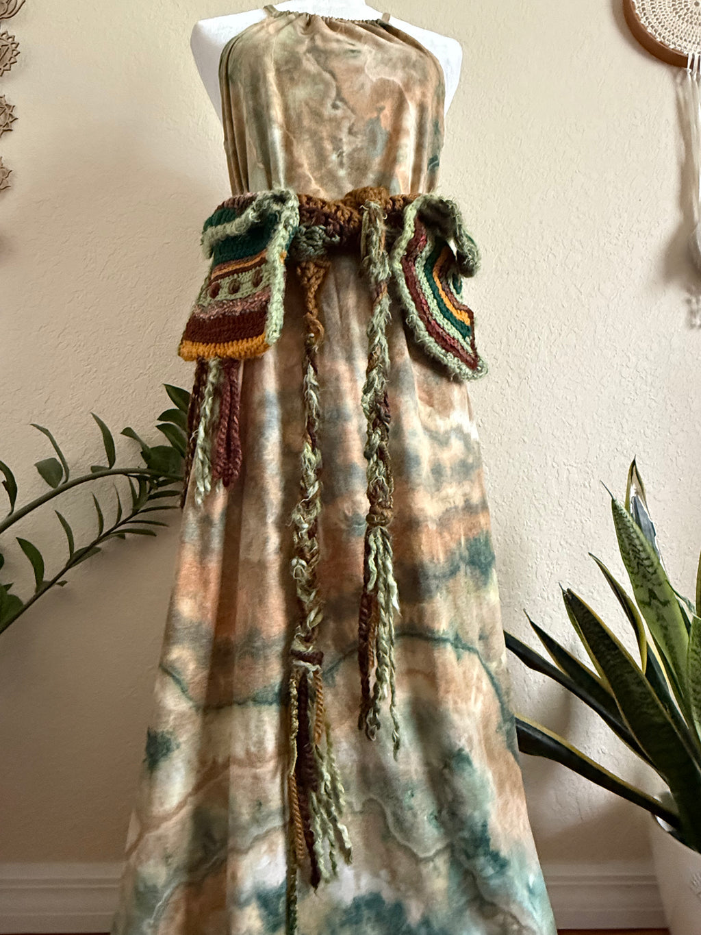 earthy crochet festival belt