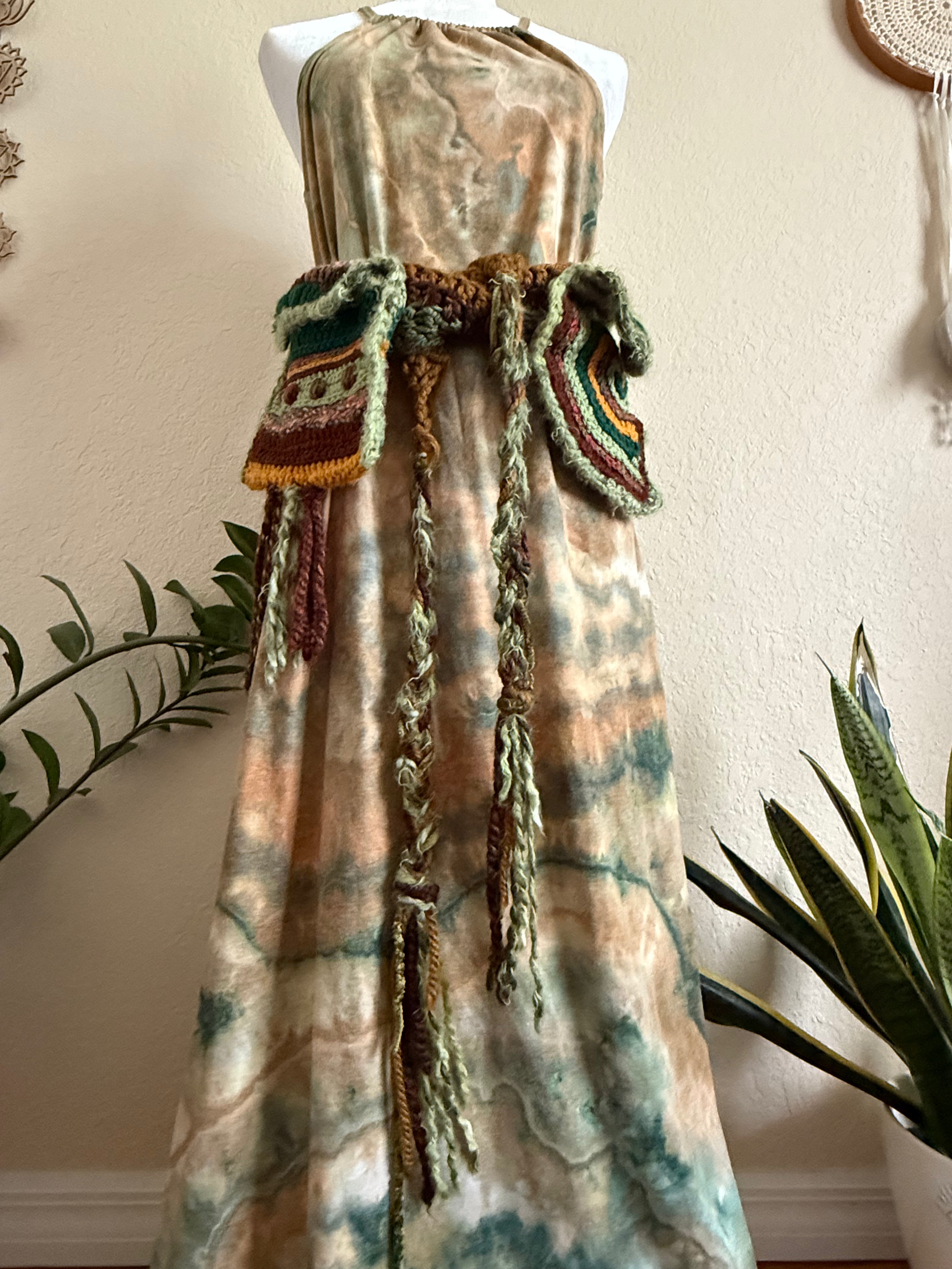 earthy crochet festival belt