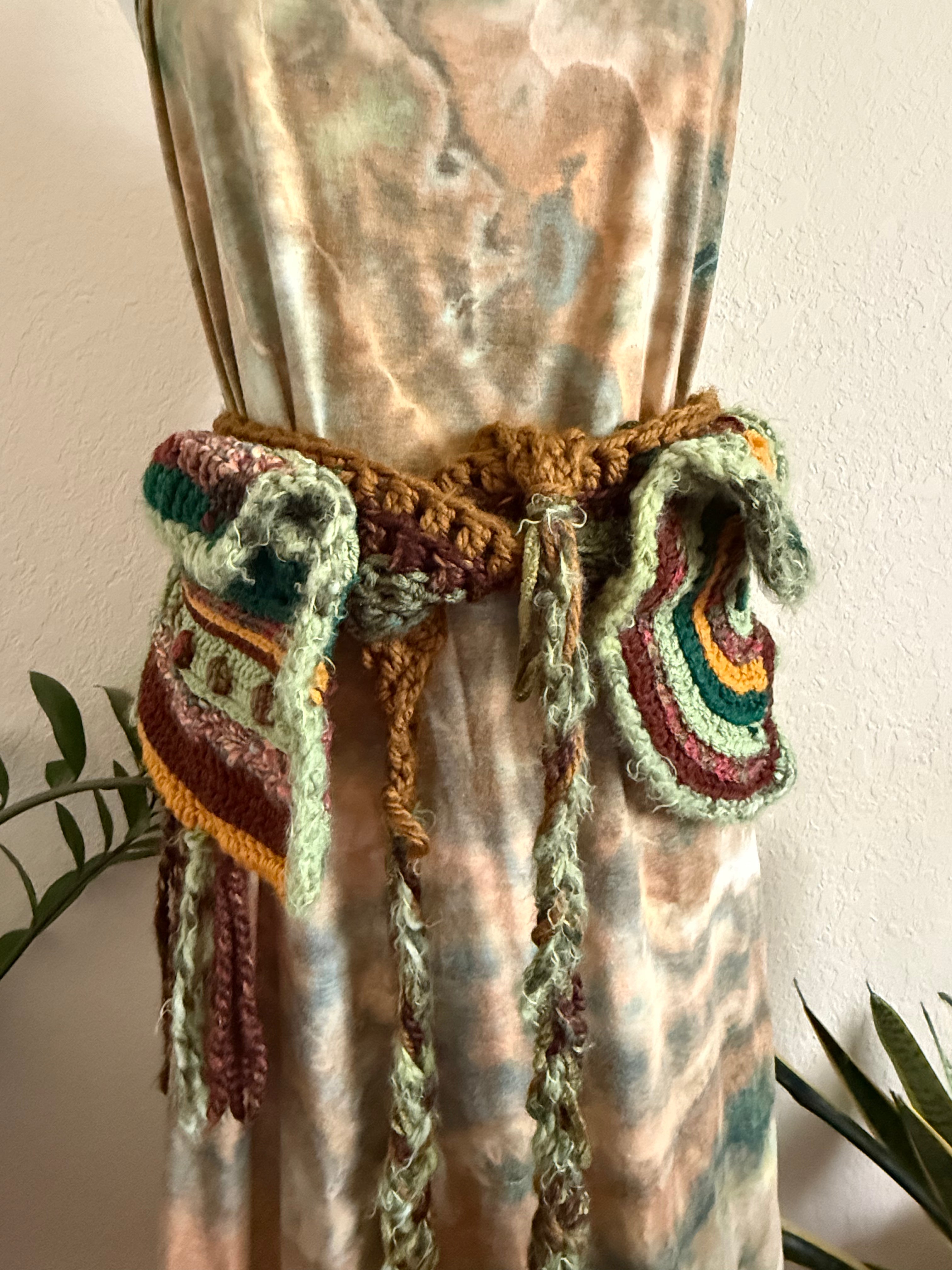 earthy crochet festival belt