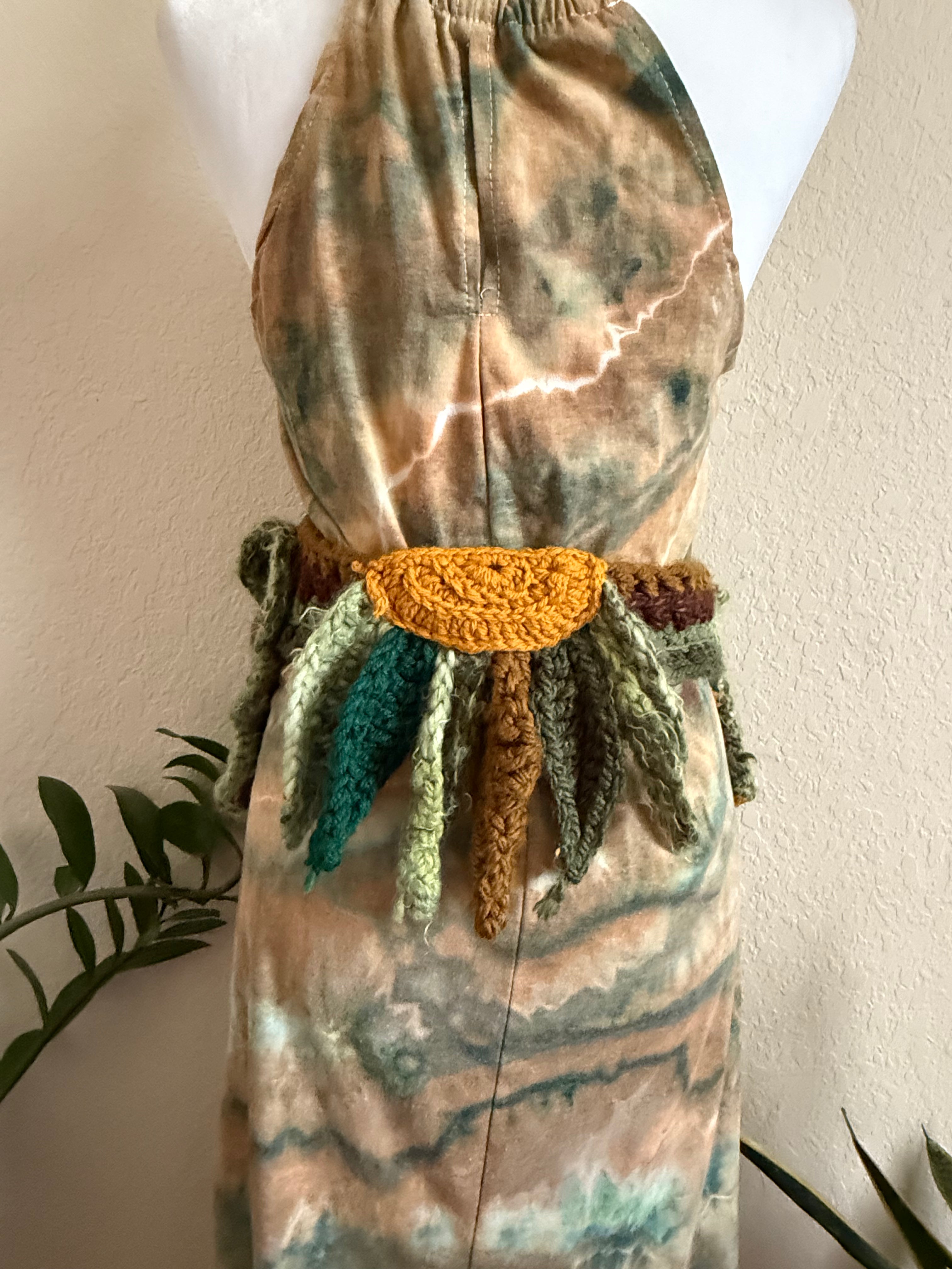 earthy crochet festival belt