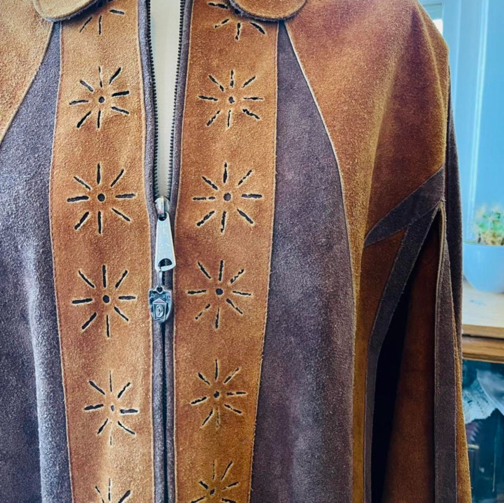 vintage leather fringe poncho