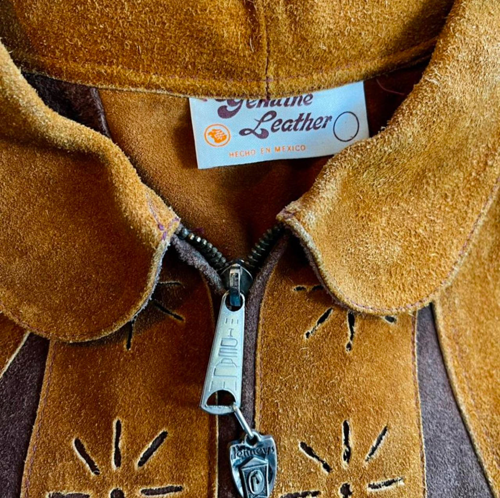 vintage leather fringe poncho